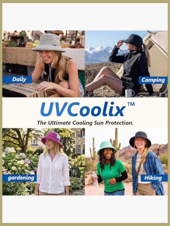 Wide Brim Bucket Sun Hat with Ponytail Hole UPF 50 Packable